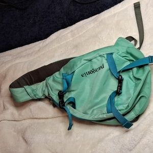 Patagonia green nylon sling bag